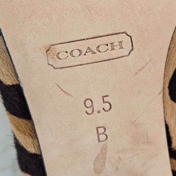 SOLD DO NOT BUY Calf Hair Black Leather Heels Sz 9.5 B Gold Detail Mob Wife - Picture 12 of 12